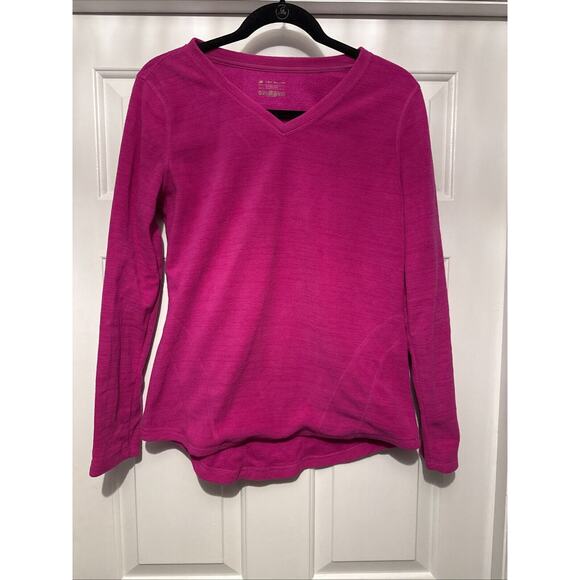 tek gear Tops - Women's Tek Gear Activewear Top Size Medium Polyester Pink Warm V-Neck
